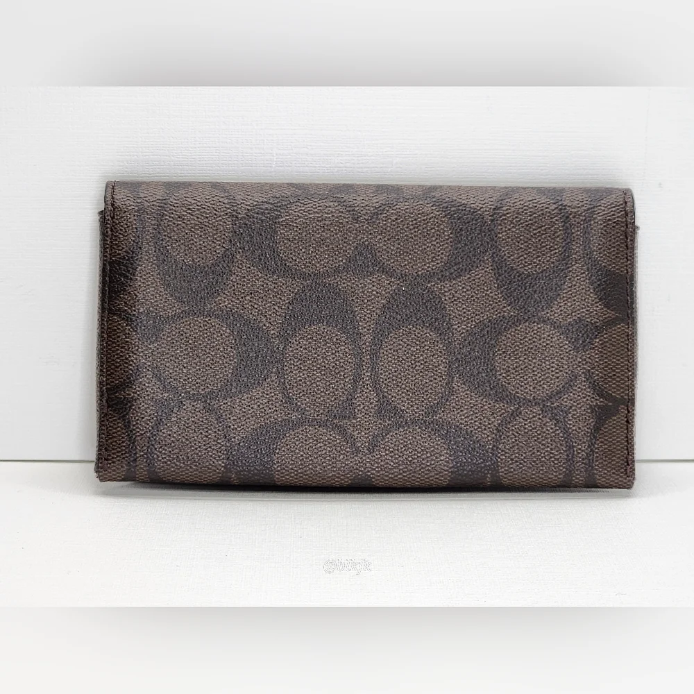 Coach Men's Leather/Coated Canvas Universal Phone Wallet *Brown/Black* NWOT